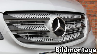 Grill i Rostfritt stål (Gun Metal Black) till MB Vito 2014-