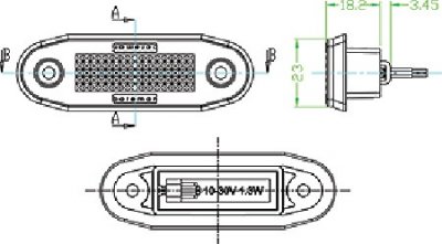 Boreman sidomarkeringsljus i LED för inbyggnad | 10-30V