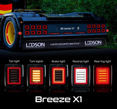 LEDSON Breeze X1 Baklampa med multifunktion LED
