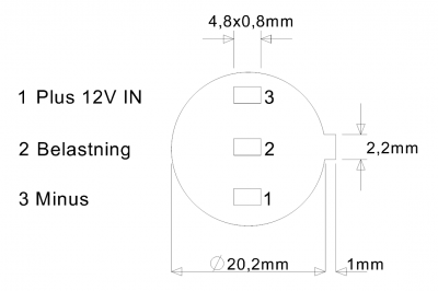Strömbrytare/tryckknapp/knapp 12V | Nyckel