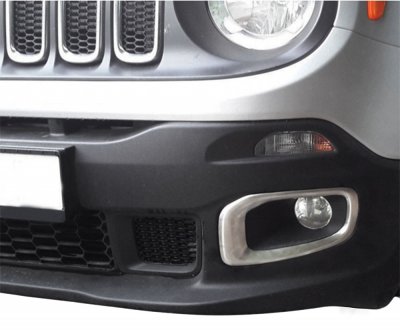 Dimljusringar tillverkade i rostfritt stål för montering på Jeep Renegade från 2014-