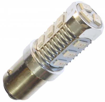 Diodlampa 12V 12xDiod Röd BAZ15d