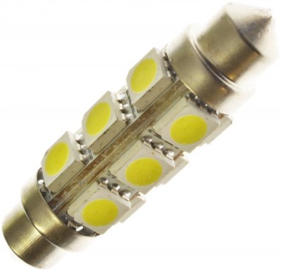 Diodlampa 12V 12xSMD Xenonvit 42mm Festoon/spollampa