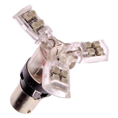 Diodlampa 12V 18xDiod 3-wing Röd BA15s