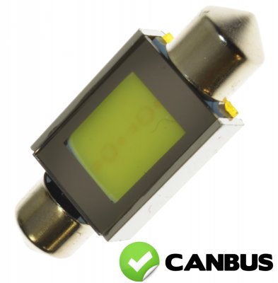 Diodlampa 12 V 1xCOB Xenonvit 36 mm spollampa