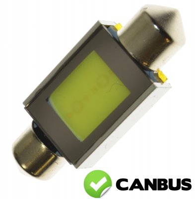 Diodlampa 12 V 1xCOB xenonvit 39 mm spollampa