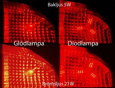 Diodlampa 12V 24xSMD 3-wing Röd BAY15d