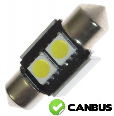 Diodlampa 12V 2xSMD Xenonvit Canbus 31mm Festoon/spollampa