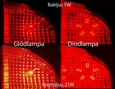 Diodlampa 12V 40xSMD 5-wing Röd BAY15d