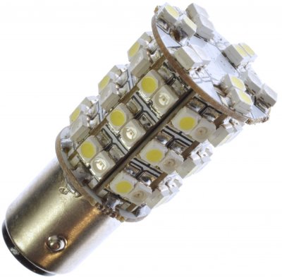 Diodlampa 12V 60xSMD vit/gul BAY15d