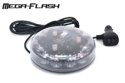 Mega-Flash Tornado V2 - Roterande blåljus med magnetfot ECE R65