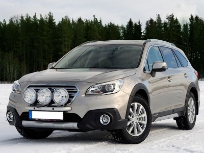 Extraljusfäste i Aluminium för 3 extraljus till Subaru Outback 2015-
