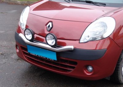 Extraljusfäste i Rostfritt stål för 2 extraljus till Renault Kangoo 2008-2013