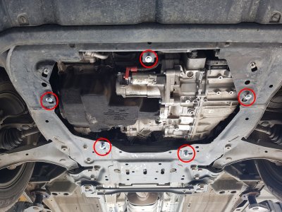 Fästpunkter för hasplåt Land Rover Discovery Sport 2014-