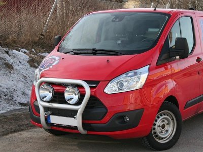 Frontbåge i Aluminium för 2 extraljus till Ford Transit Custom 2013-2017