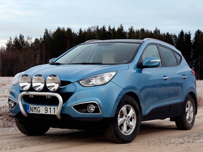 Frontbåge i Aluminium för 3 extraljus till Hyundai iX35 2010-2015