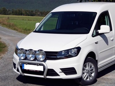 Frontbåge i Aluminium för 3 extraljus till Volkswagen Caddy 2016-