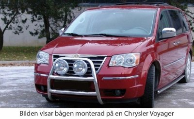Frontbåge i rostfritt stål för 2 extraljus till Lancia Voyager 2012-