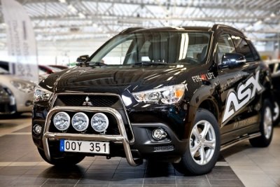 Frontbåge i Rostfritt stål för 3 extraljus till Mitsubishi ASX 2010-