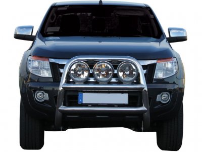 Frontbåge i Rostfritt stål för 3 extraljus till Ford Ranger från 2012-2015