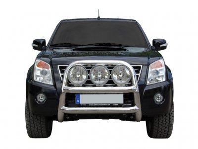 Frontbåge i Rostfritt stål för 3 extraljus till Isuzu D-Max 2007-2011