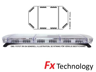 Mega-Flash FX1 - Enkelradig blixtljusramp i LED 11-30V