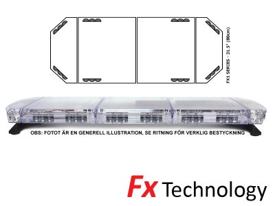 Mega-Flash FX1 - Enkelradig blixtljusramp i LED 11-30V