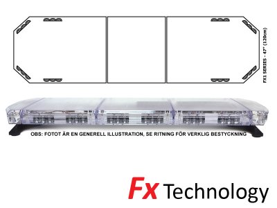 Mega-Flash FX1 - Enkelradig blixtljusramp i LED 11-30V