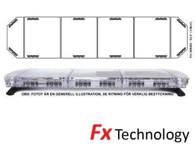 Mega-Flash FX1 - Enkelradig blixtljusramp i LED 11-30V