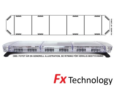 Mega-Flash FX1 - Enkelradig blixtljusramp i LED 11-30V