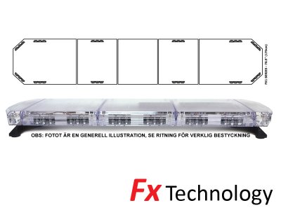 Mega-Flash FX1 - Enkelradig blixtljusramp i LED 11-30V