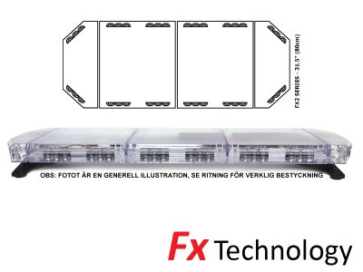 Mega-Flash FX2 - Dubbelradig blixtljusramp i LED 11-30V