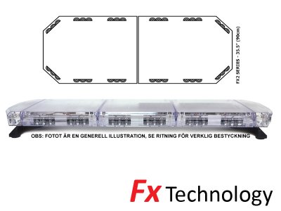Mega-Flash FX2 - Dubbelradig blixtljusramp i LED 11-30V