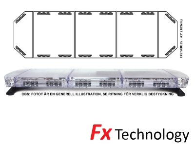 Mega-Flash FX2 - Dubbelradig blixtljusramp i LED 11-30V