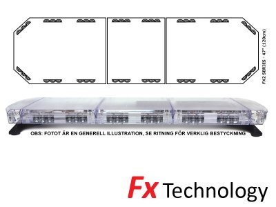 Mega-Flash FX2 - Dubbelradig blixtljusramp i LED 11-30V
