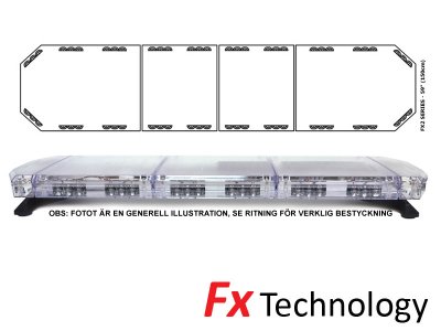 Mega-Flash FX2 - Dubbelradig blixtljusramp i LED 11-30V