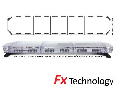 Mega-Flash FX2 - Dubbelradig blixtljusramp i LED 11-30V