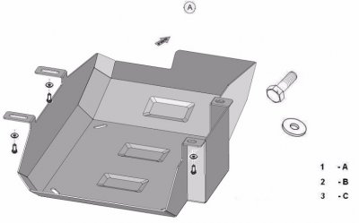 Sprängskiss för hasplåt Ford Transit 2014-2019