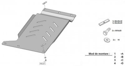 Hasplåt Ford Ranger från 2012-2023