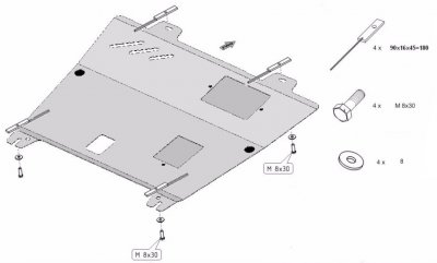 Sprängskiss av hasplåt Nissan Qashqai från 2006-2013
