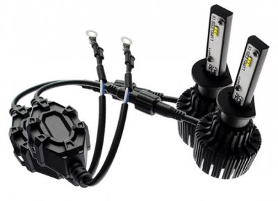 LED Strålkastarlampor H1 6000K - Komplett paket.