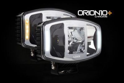 Orion+ Chrome LED-extraljus | 100W | Valbart positionsljus i vitt/orange