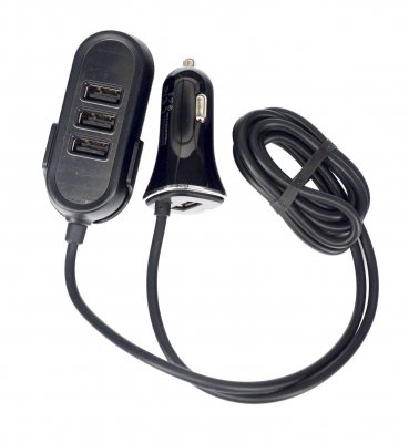 USB-adapter 12-24 V - 4x USB + 135 cm förlängning