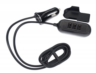 USB-adapter 12-24 V - 4x USB + 135 cm förlängning