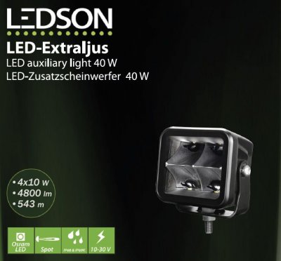 LEDSON VEGA S LED Extraljus - 40W, Spotljusbild
