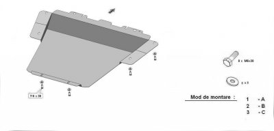 Sprängskiss för hasplåt till Mercedes Benz Citan 2013-2021