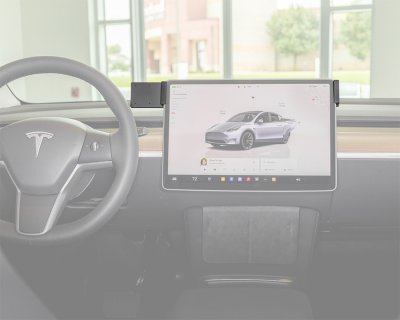 Mobilhållare Tesla Model Y från 2020- | Montering till vänster om bildskärm