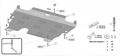 Spränskiss för hasplåt Ford Mondeo 2008-2014