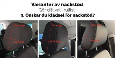Varianter av nackstöd VW Transporter T6 2016-