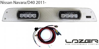 Nedre Grill inkl. 2 Lazer ST-4 till Nissan Navara D40 2011-2014